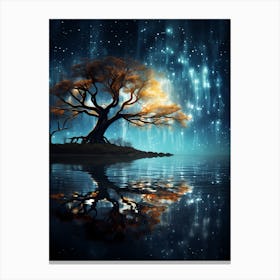 Tree In The Night Canvas Print