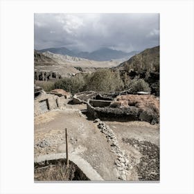 Tibetan Village In The Ancient Kingdom Of Mustang Canvas Print