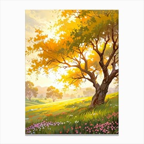 Sunset In The Meadow 46 Canvas Print