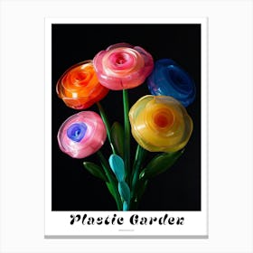 Bright Inflatable Flowers Poster Ranunculus 2 Canvas Print