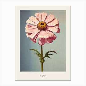 Floral Illustration Zinnia 2 Poster Canvas Print