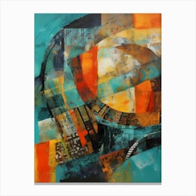 Revolution, Abstract Collage In Pantone Monoprint Splashed Colors Canvas Print