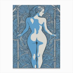 Blue Nude Butt Canvas Print