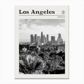 Los Angeles California Black And White Canvas Print