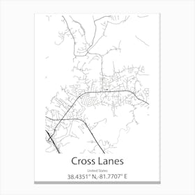 Cross Lanes,United States Minimalist Map Canvas Print