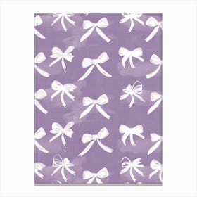 White And Lilac Bows 3 Pattern Canvas Print