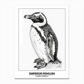 Penguin Staring Curiously Poster 4 Canvas Print