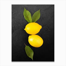 Lemon — Food kitchen poster/blackboard, photo art Canvas Print