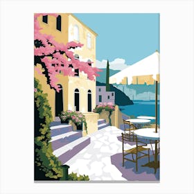 Ravello, Italy, Flat Pastels Tones Illustration 4 Canvas Print
