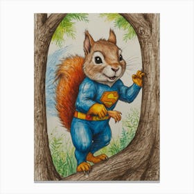 Super Squirrel 4 Canvas Print