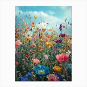 Wild Flowers Knitted In Crochet 8 Canvas Print