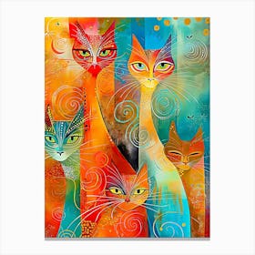 Five cats Canvas Print