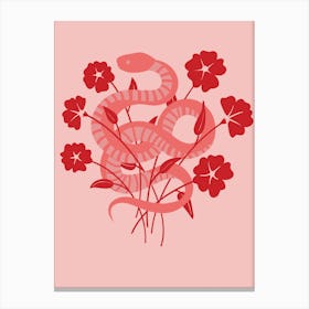 Pretty In Pink Snake Canvas Print