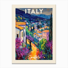 Spoleto Italy 4 Fauvist Painting Travel Poster Canvas Print