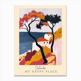 My Happy Place Santander 3 Travel Poster Canvas Print