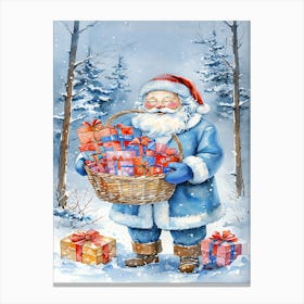 Santa Claus With Gifts Canvas Print