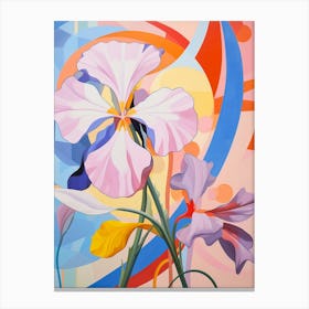 Iris 3 Hilma Af Klint Inspired Pastel Flower Painting Canvas Print