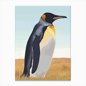 Emperor Penguin Salisbury Plain Minimalist Illustration 7 Canvas Print