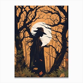 Witch In The Autumn Woods Canvas Print
