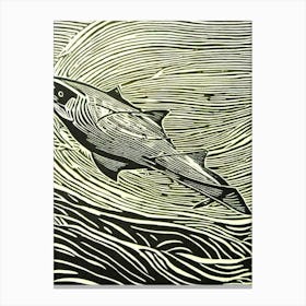 Bull Shark II Linocut Canvas Print