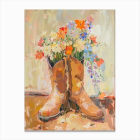Cowboy Boots And Wildflowers Mayapple 1 Canvas Print