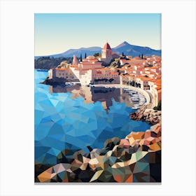 Collioure, France, Geometric Illustration 3 Canvas Print