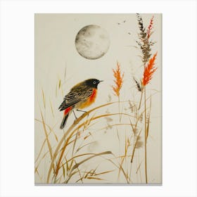 bird in the field Canvas Print