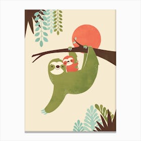 Mama Sloth Canvas Print