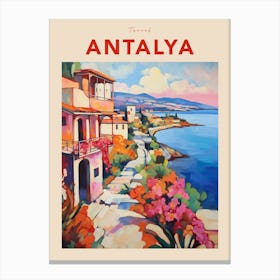 Antalya Turkey 2 Fauvist Travel Poster Canvas Print