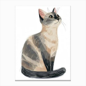 American Bobtail Cat Clipart Illustration 8 Canvas Print