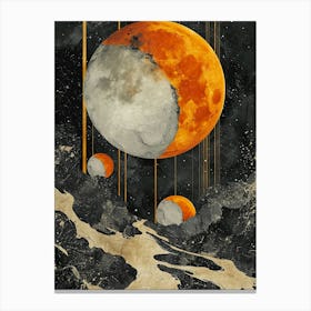 Full moon in abstract night Canvas Print