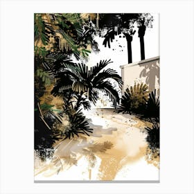 Illustration Of A Palm Tree Canvas Print