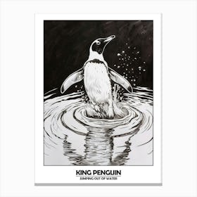 Penguin Jumping Out Of Water Poster 5 Canvas Print