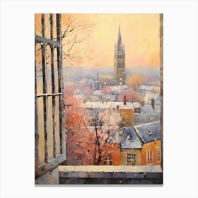 Winter Cityscape Canterbury United Kingdom 1 Canvas Print