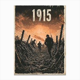 Aihrgdesign A Vintage Poster Depicting Soldiers In The Trench F119c8c2 56cc 46b1 Ace4 6feefe10cbfe 3 Canvas Print