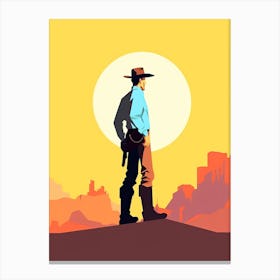Cowboy In The Sunset 2 Canvas Print