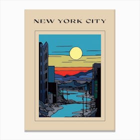 Minimal Design Style Of New York City, Usa 1 Poster Canvas Print