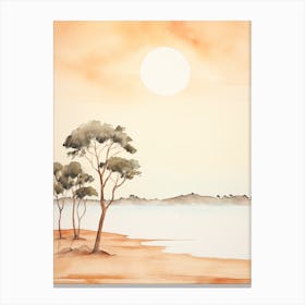 Watercolour Of Shell Beach   Shark Bay Western Australia 3 Canvas Print
