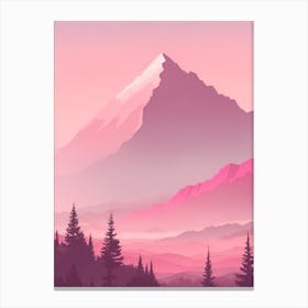Misty Mountains Vertical Background In Pink Tone 83 Canvas Print