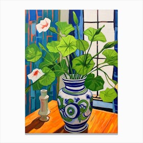 Flowers In A Vase Still Life Painting Morning Glory 3 Canvas Print