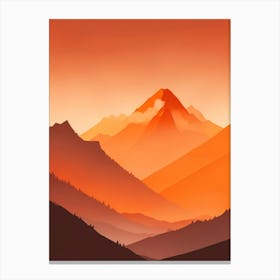 Misty Mountains Vertical Composition In Orange Tone 291 Canvas Print