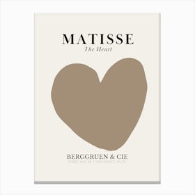 Matisse The Heart - Brown Canvas Print