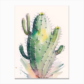 Nopal Cactus Storybook Watercolours 1 Canvas Print
