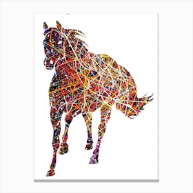 Animal Negative Space ― Horse Running Canvas Print