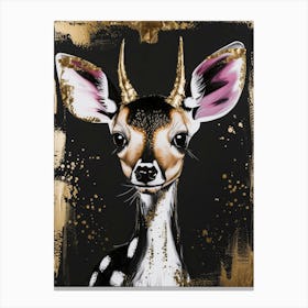 Gold Deer Canvas Print