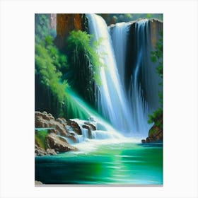 Zrmanja Waterfalls, Croatia Peaceful Oil Art  (2) Canvas Print