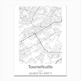 Tournefeuille,France Minimalist Map Canvas Print