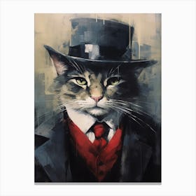 Gangster Cat Manx Canvas Print