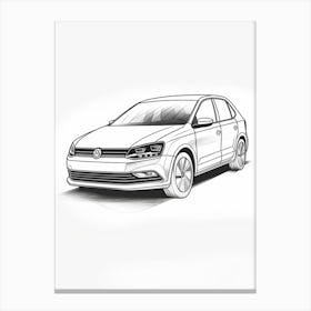 Volkswagen Golf Line Drawing 28 Canvas Print