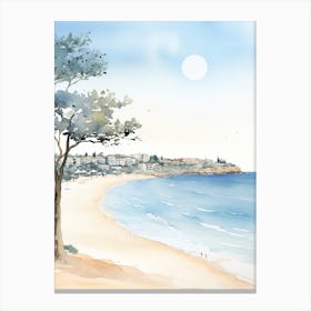 Watercolour Of Bondi Beach   Sydney Australia 3 Canvas Print